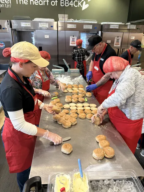 Brown Bagging for Kids volunteers at work